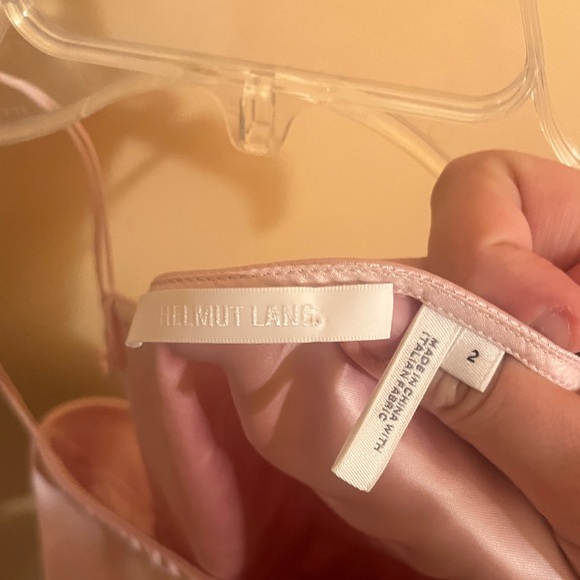 Helmut Lang Pink Drape Satin Mini Dress - Picture 4 of 8